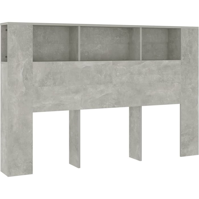 Mueble cabecero gris hormigón 160x18,5x104,5 cm - comfortxl