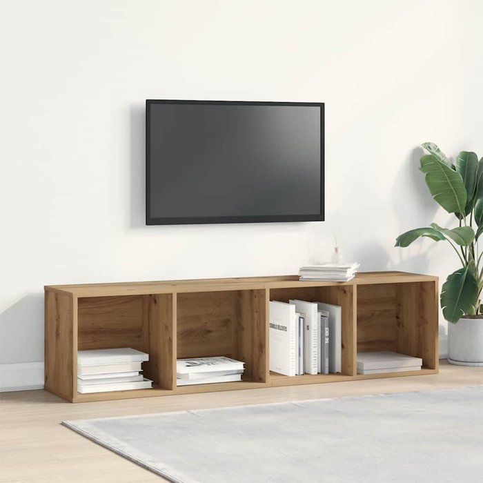 Mueble de tv madera de ingeniería roble artesanal 120x34x37 cm
