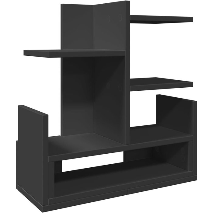Organizador de escritorio madera ingeniería negro 49x20x52,5 cm