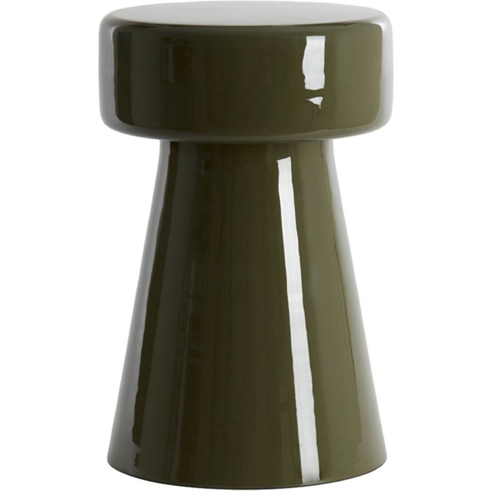 Light & living mesa auxiliar dakwa brillante verde oliva oscuro - ø30x47 cm