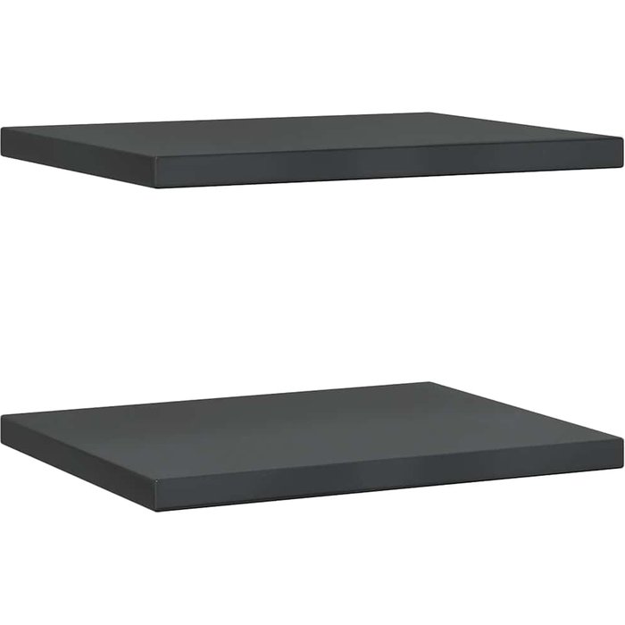Estantes de pared 2 uds acero inoxidable negro 50x40x3 cm - comfortxl