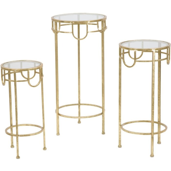 Conjunto de mesitas auxiliares vkh428,metal,oro,kendra home