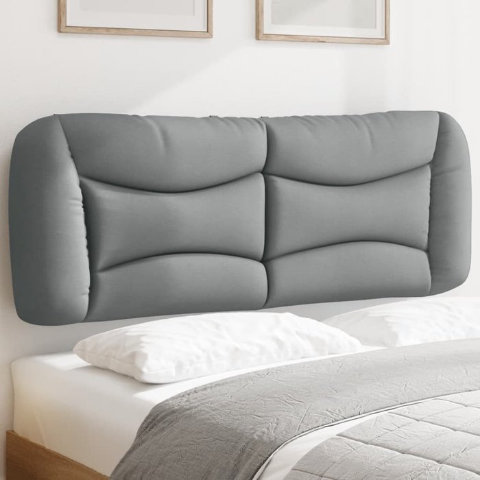 Cabecero de cama acolchado hvar tela gris claro 120 cm