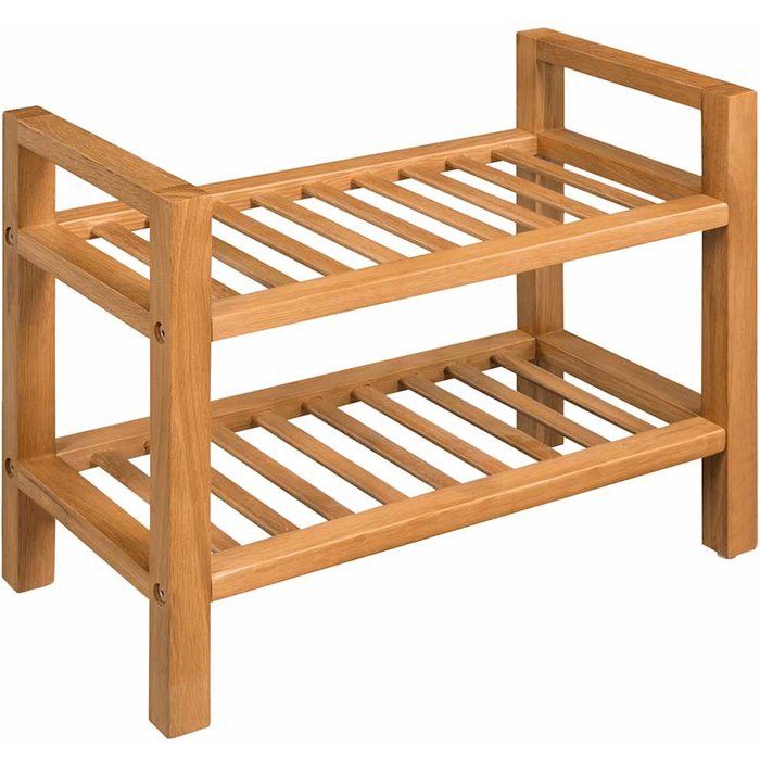 Zapatero con 2 estantes, 50x27x40 cm, roble macizo.