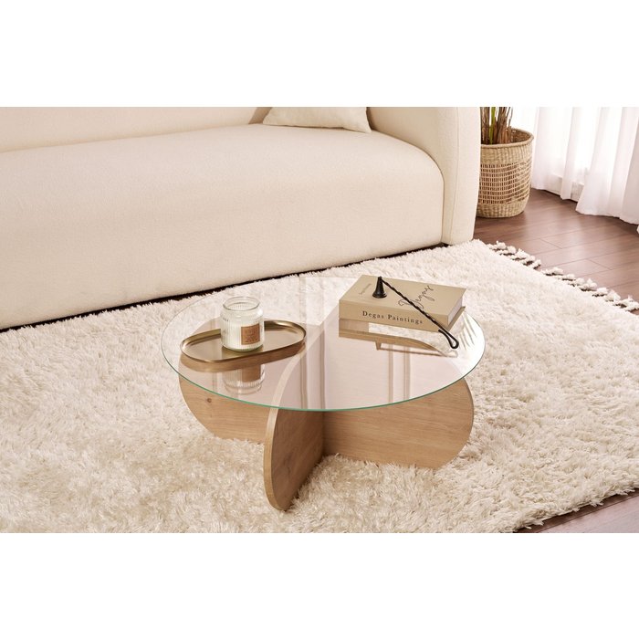 Mesa de centro aeris - roble zafiro transparente 75x35x75 cm