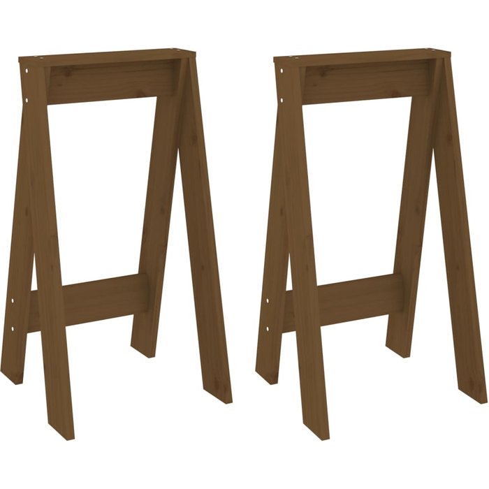 Taburetes 2 uds madera maciza de pino marrón miel 40x40x75 cm