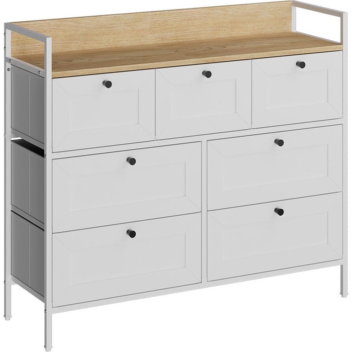 Vicco cómoda belaro, blanco, 98 x 85 cm con 7 cajones