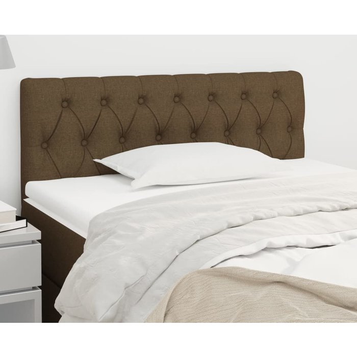 Cabecero marrón oscuro tela 90x7x78/88 cm