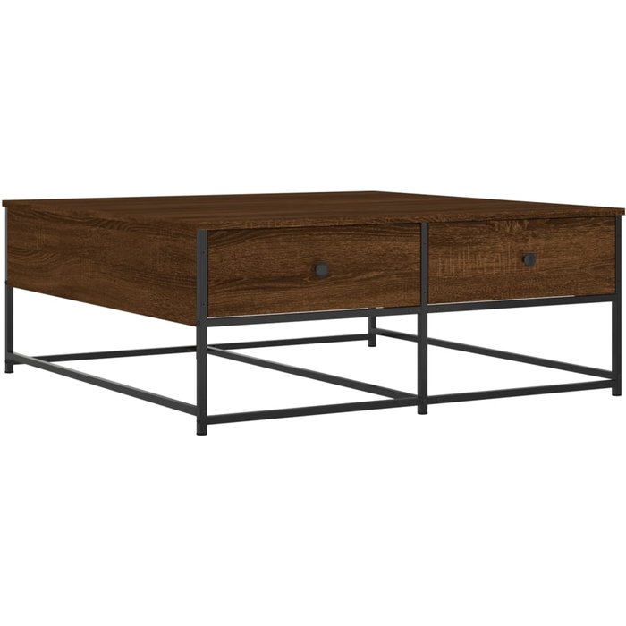 Mesa de centro madera de ingeniería roble marrón 100x99x40 cm