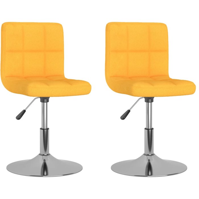 2 uds sillas de comedor | silla de cocina giratorias tela amarillo cfw34689