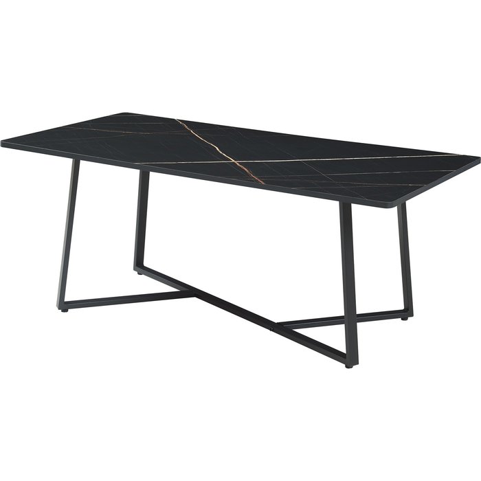 Mesa de centro/consola/auxiliar 120 x 60 x 48 cm efecto mármol negro 03_0010847