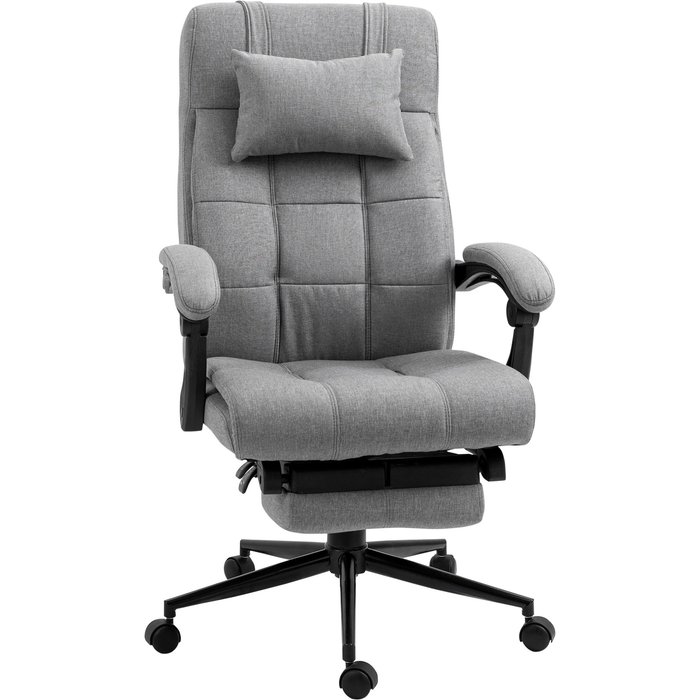 Silla de oficina vinsetto lino, espuma gris 66x76x124 cm