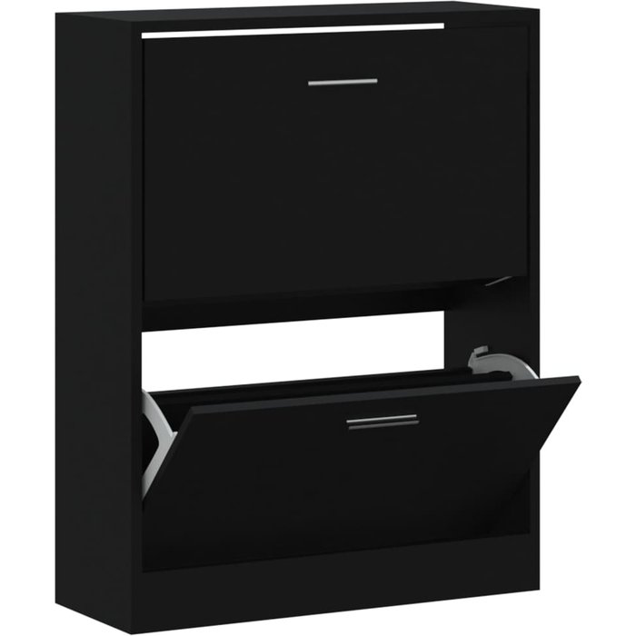 Mueble zapatero madera contrachapada negro 63x24x81 cm - comfortxl