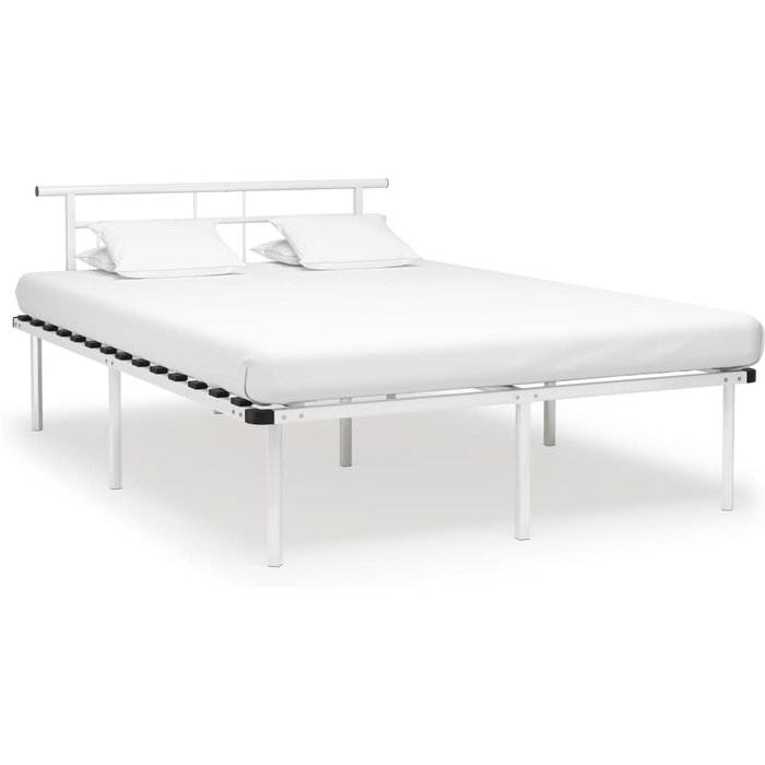 Estructura de cama de metal blanco 140x200 cm