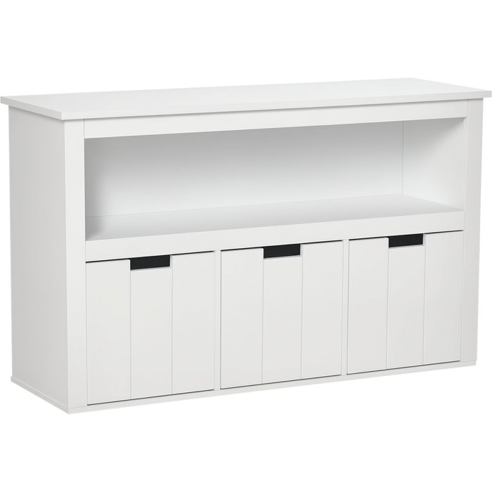 Aparador blanco 102cm con 3 cajones y estante - mueble auxiliar salón