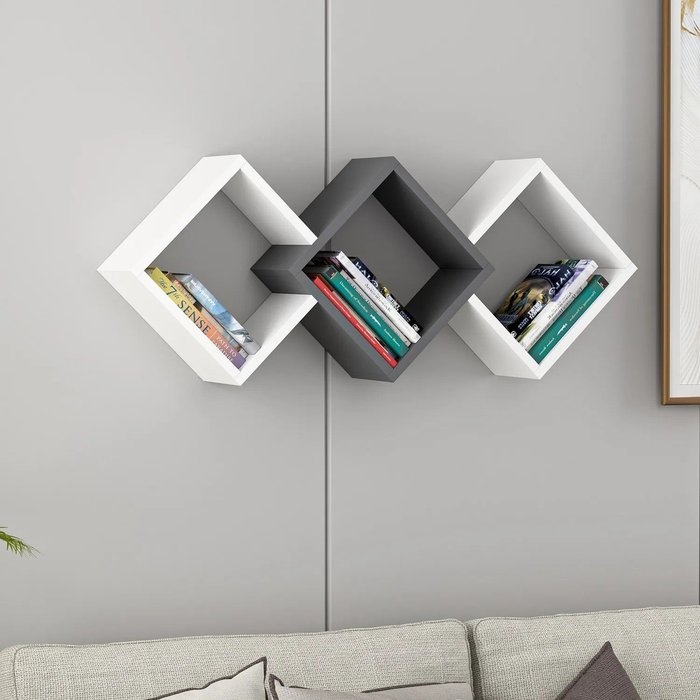 Estante de pared galaxy blanco antracita