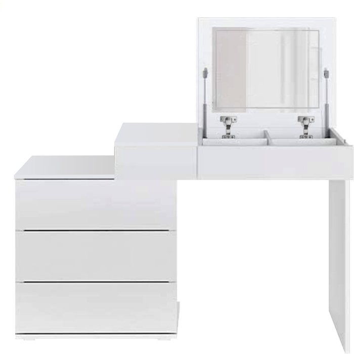 Tocador espejo mesa moderna de maquillaje comoda madera cajones mdf blanco