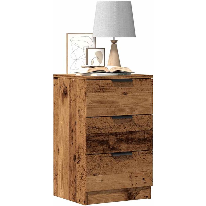 Mesitas de noche 2 uds madera ingeniería envejecida 40x36x65 cm vidaxl