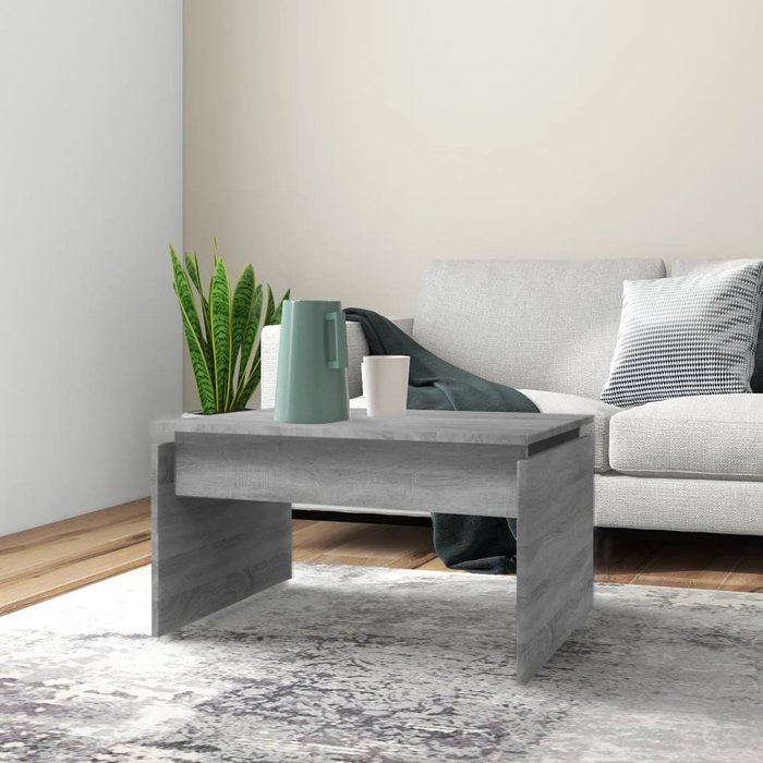 Mesa de centro sonoma, gris, 68x50x38 cm, madera de ingeniería.