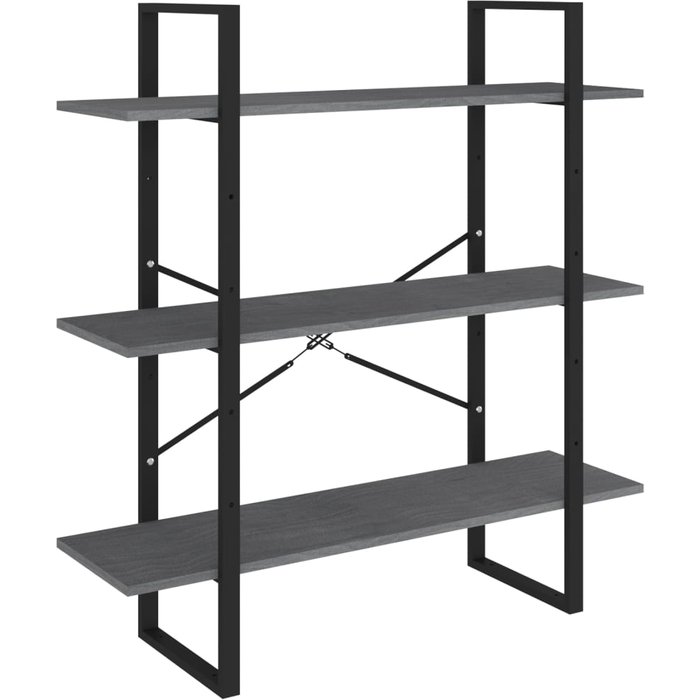 Estantería 3 niveles madera maciza de pino gris 100x30x105 cm – comfortxl