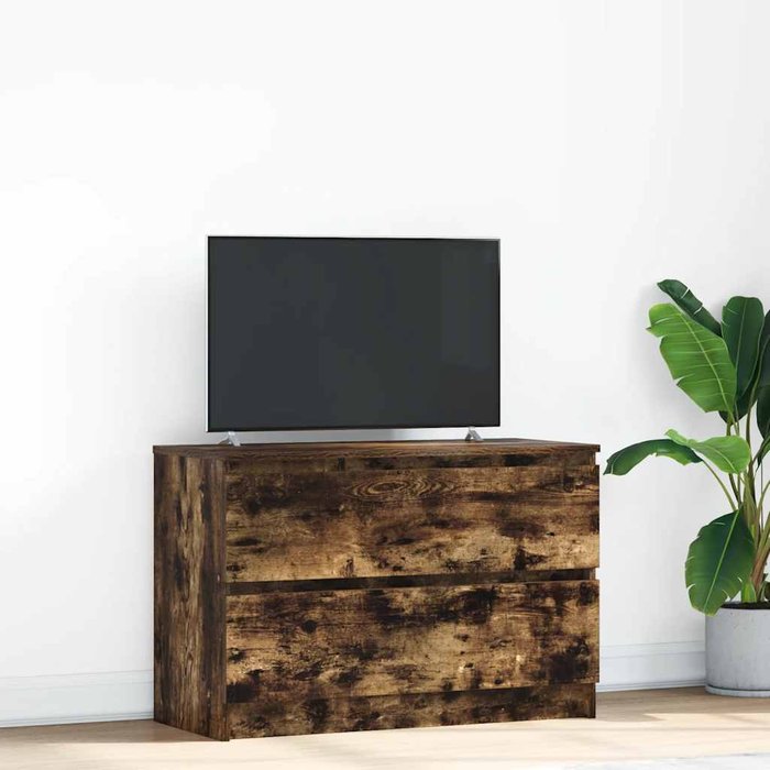 Mueble de tv de roble ahumado 80x35x54 cm madera de ingeniería