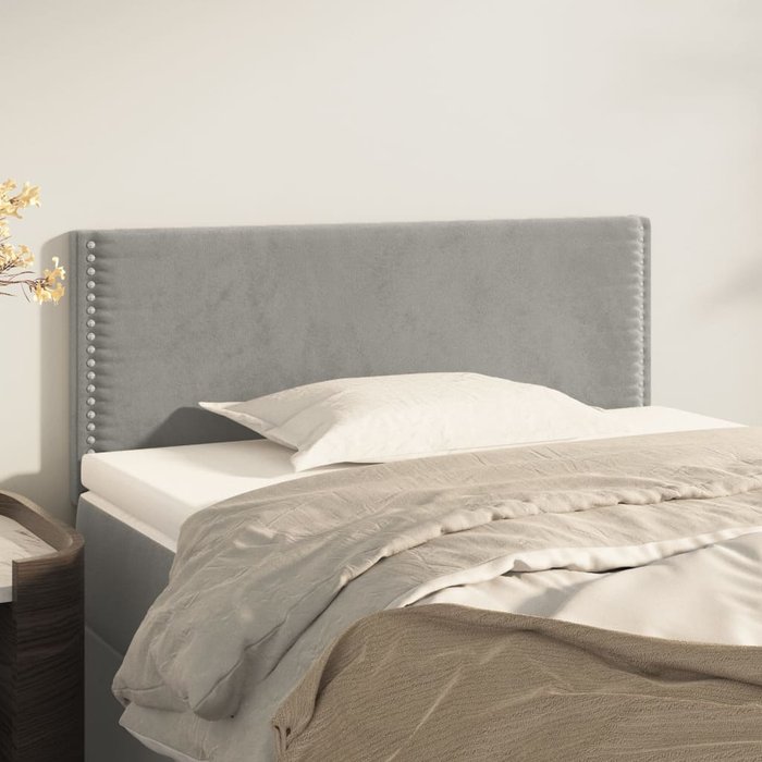 Maison exclusive - cabecero de terciopelo gris claro 80x5x78/88 cm