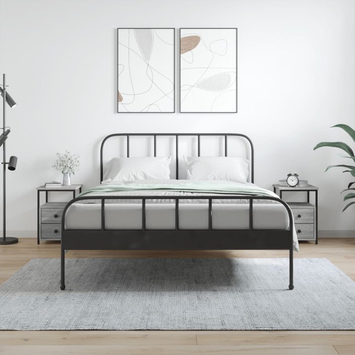 Mesitas de noche sonoma grey de 2 piezas, 34x35,5x50 cm, madera de ingeniería.