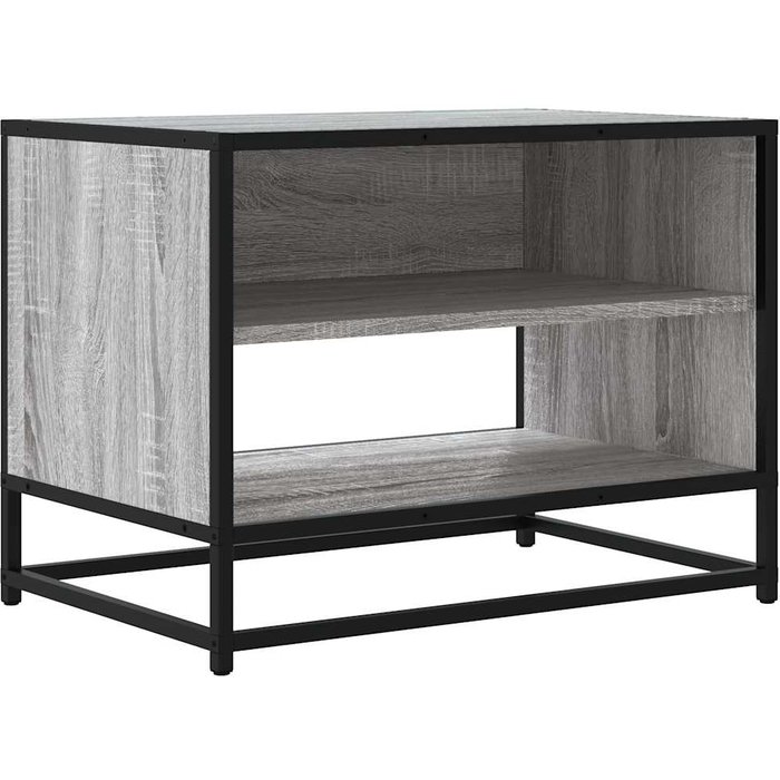 Mueble tv madera ingeniería y metal roble ahumado 61x40x46 cm - comfortxl