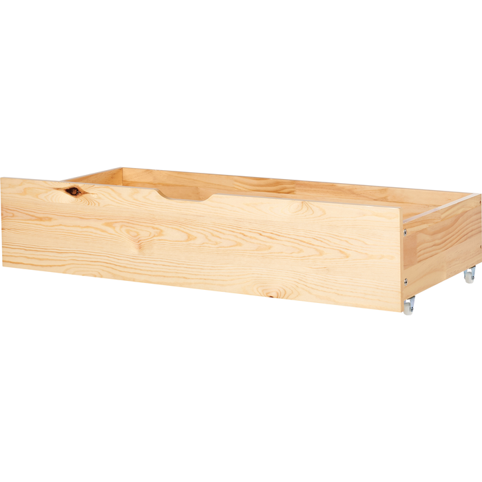 Beliani conjunto de 2 cajones de cama madera de pino epaney marrón claro