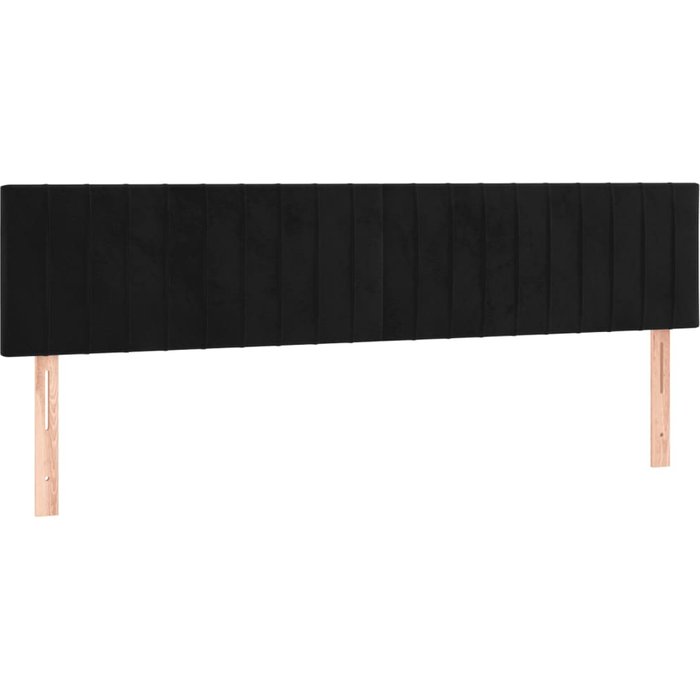 Cabeceros 2 unidades de terciopelo negro 90x5x78/88 cm - comfortxl