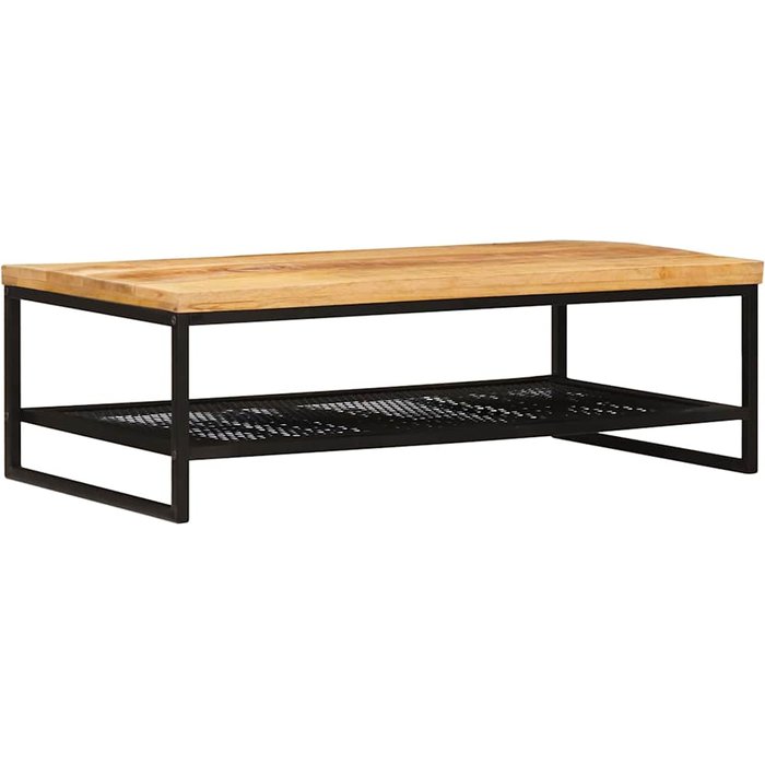 Mesa de café marrón y negro madera de mango maciza vidaxl