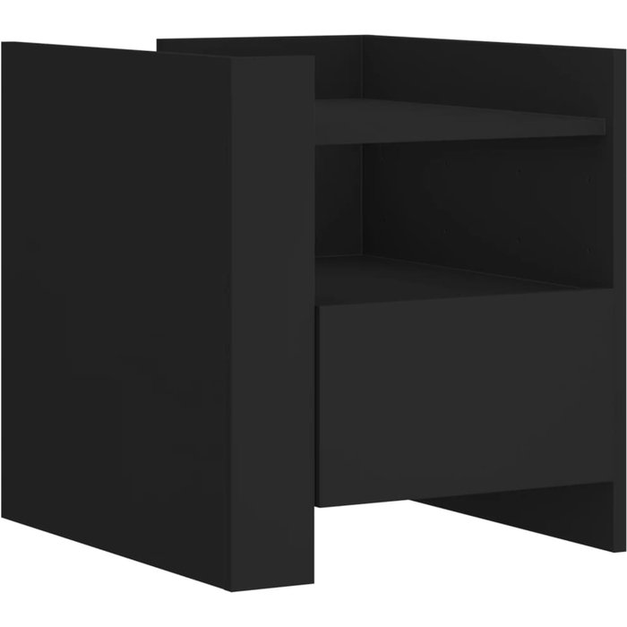 Mesita de noche madera de ingeniería negro 45x50x50 cm - comfortxl