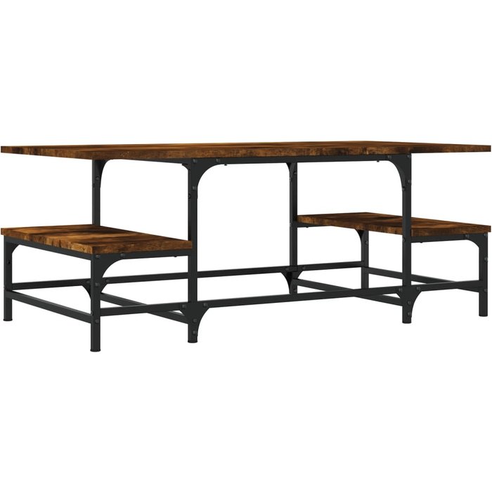 Mesa de centro madera contrachapada roble ahumado 100x50,5x40cm - comfortxl