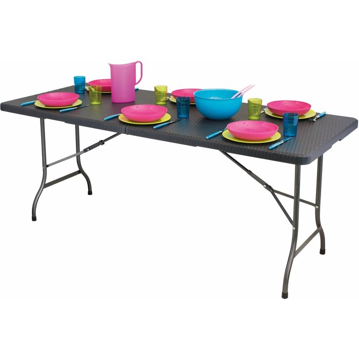 Pabellón eurotrail diseño de ratán tafel - zwart