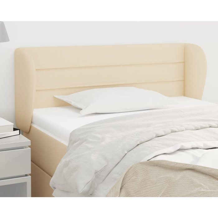 Cabecero de tela color crema 83x23x78/88 cm