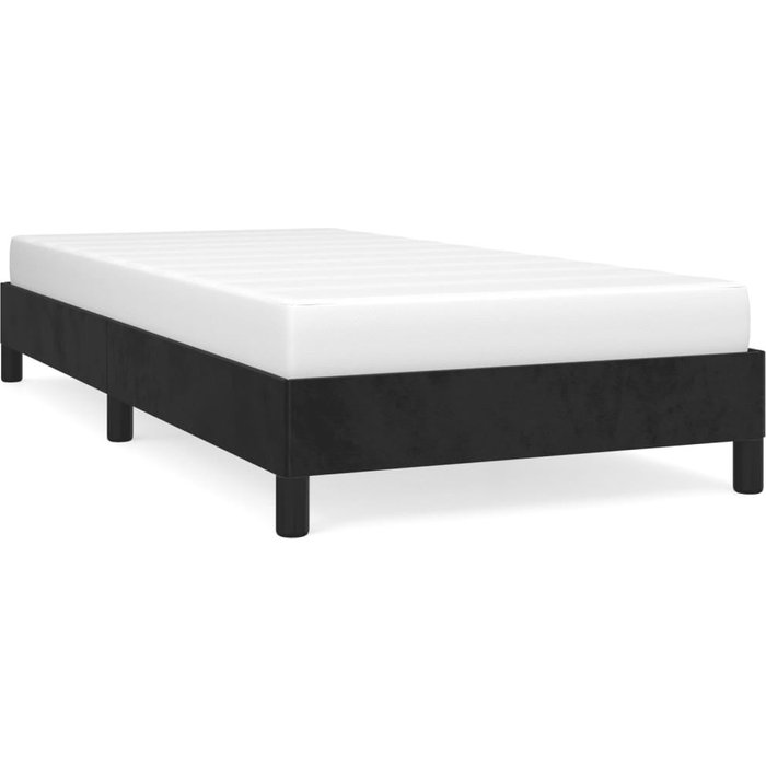 Estructura de cama sin colchón terciopelo negro 100x200 cm — comfortxl