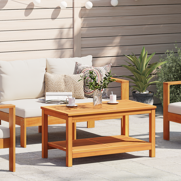 Vidaxl mesa de café 110x55x45 cm de madera de acacia sólida