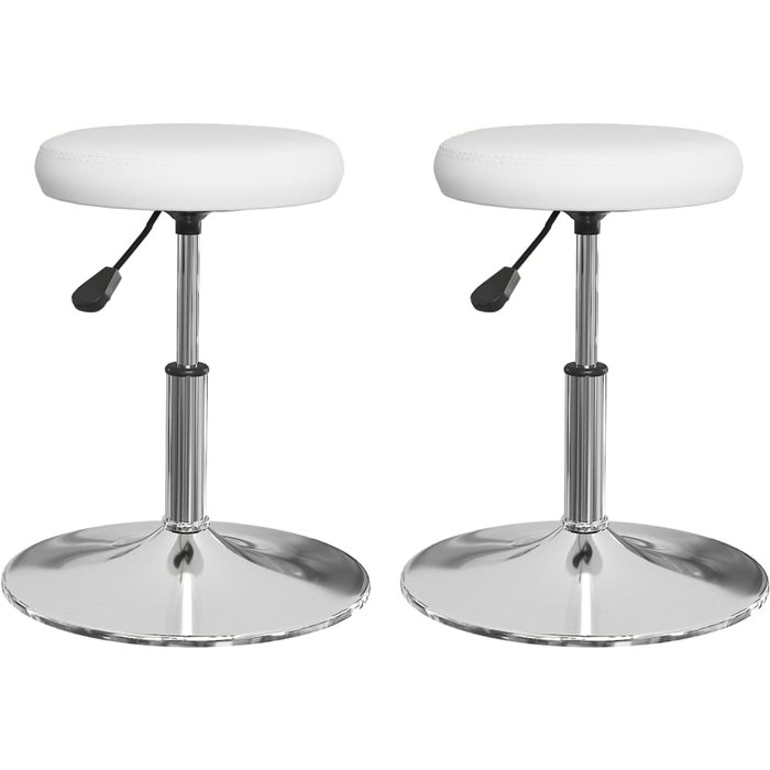 Sillas de comedor 2 unidades cuero sintético blanco