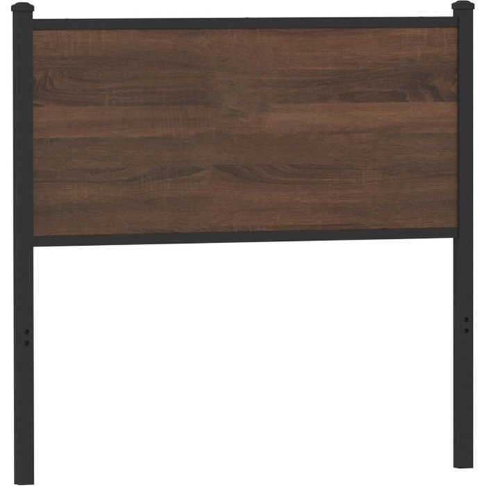 Cabecero de madera de ingeniería y acero marrón roble 90 cm