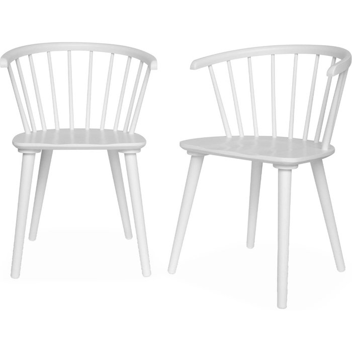 Silla de bar de madera, set de 2 blanco - 75x53x51 cm