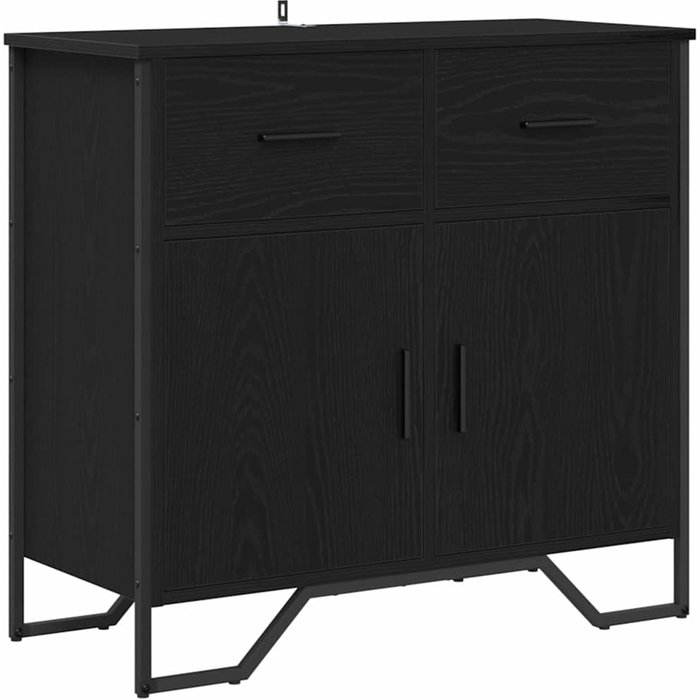 Vitrina | aparador roble negro 79.5 x 35.5 x 74.5 cm madera contrachapada