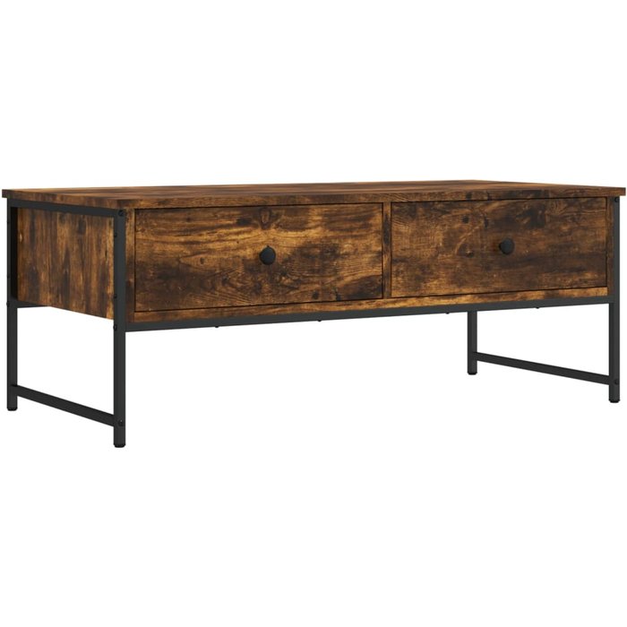 Mesa de centro madera ingeniería roble ahumado 101x49x39,5 cm - comfortxl