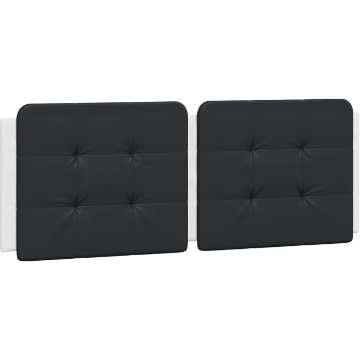 Cabecero de cama acolchado cuero sintético negro blanco 140 cm - comfortxl