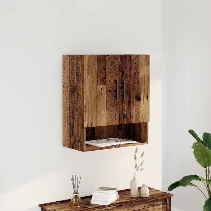 Armario de pared madera vieja 60x31x70 cm madera contrachapada