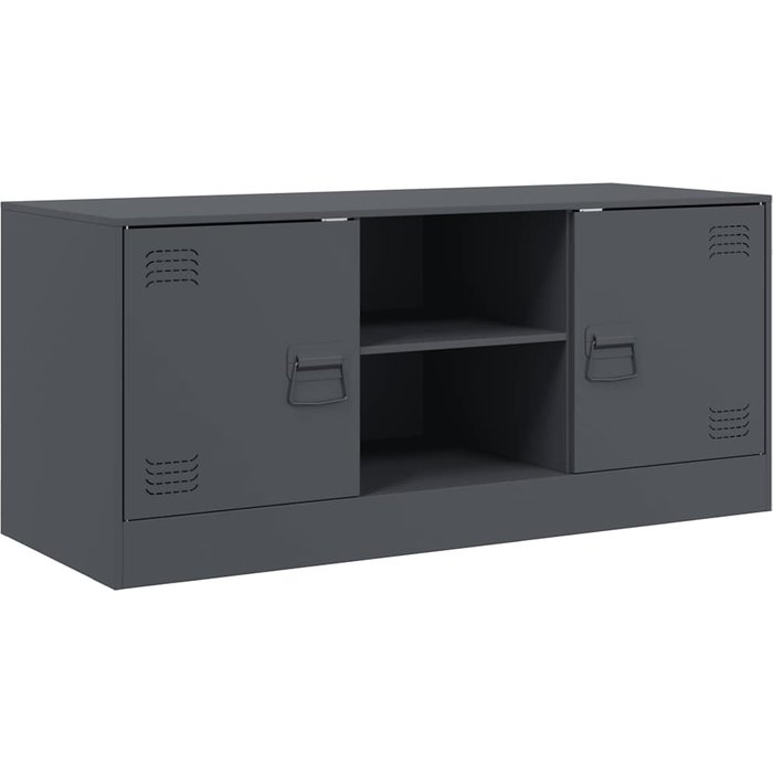 Mueble para tv de acero gris antracita 99x39x44 cm - comfortxl