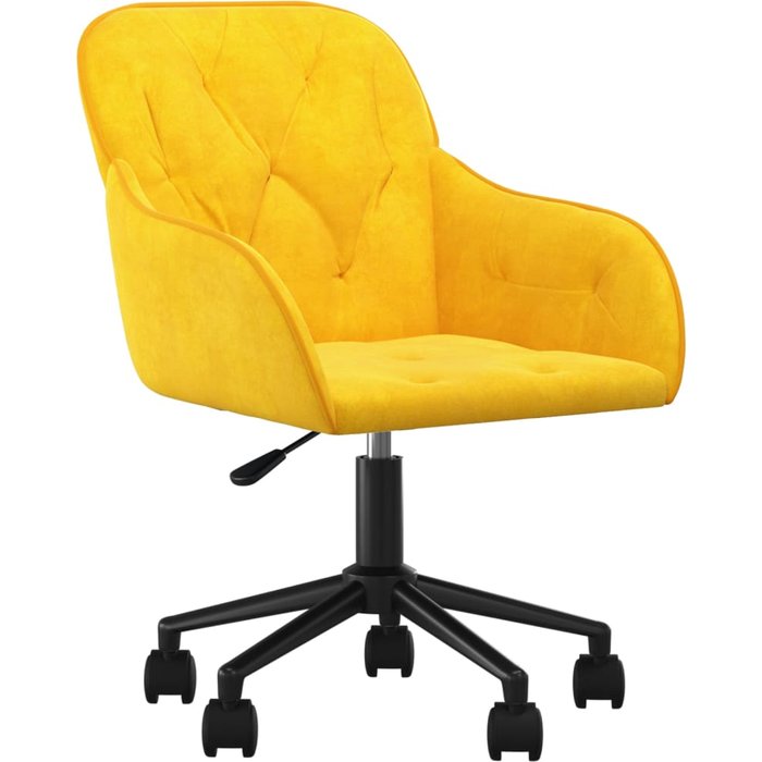 Silla giratoria de oficina/estudio terciopelo amarillo 02_0024142