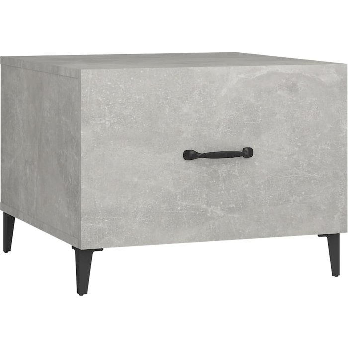 Mesa de centro con patas de metal gris hormigón 50x50x40 cm - comfortxl