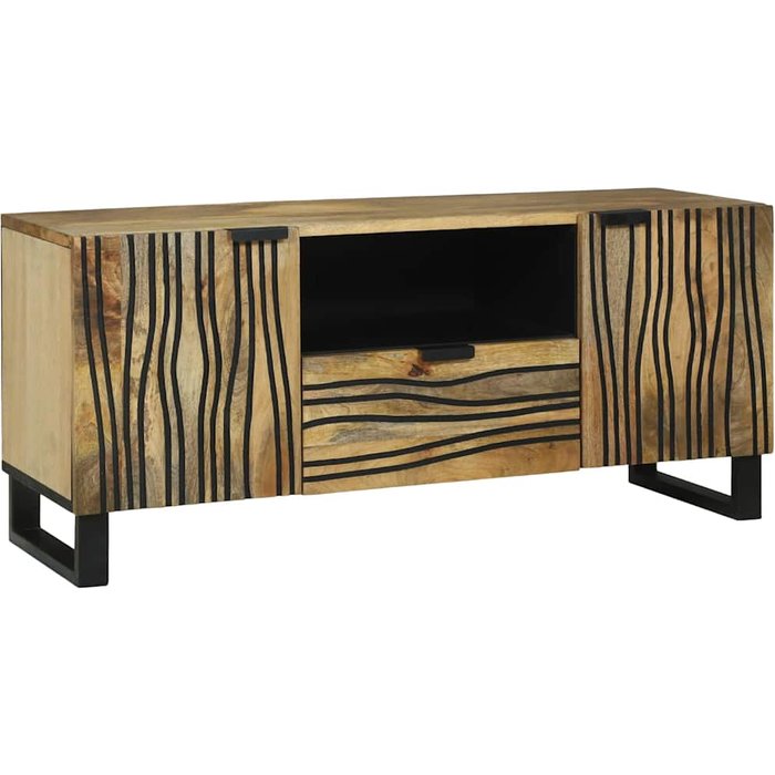 Gabinete de tv marrón 105 x 33 x 46 cm madera maciza de mango