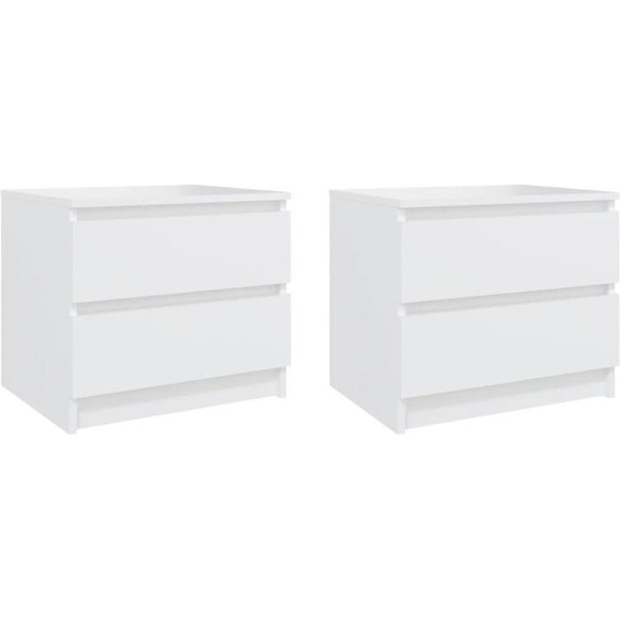 Vidaxl mesitas de noche 2 uds madera contrachapada blanco 50x39x43,5cm