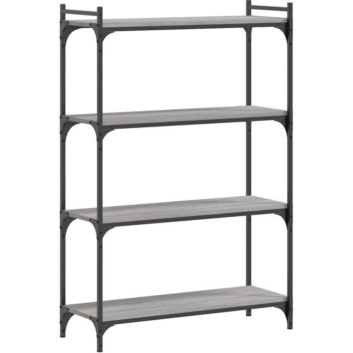 Librería 4 estantes madera ingeniería gris sonoma 80x30x120 cm – comfortxl